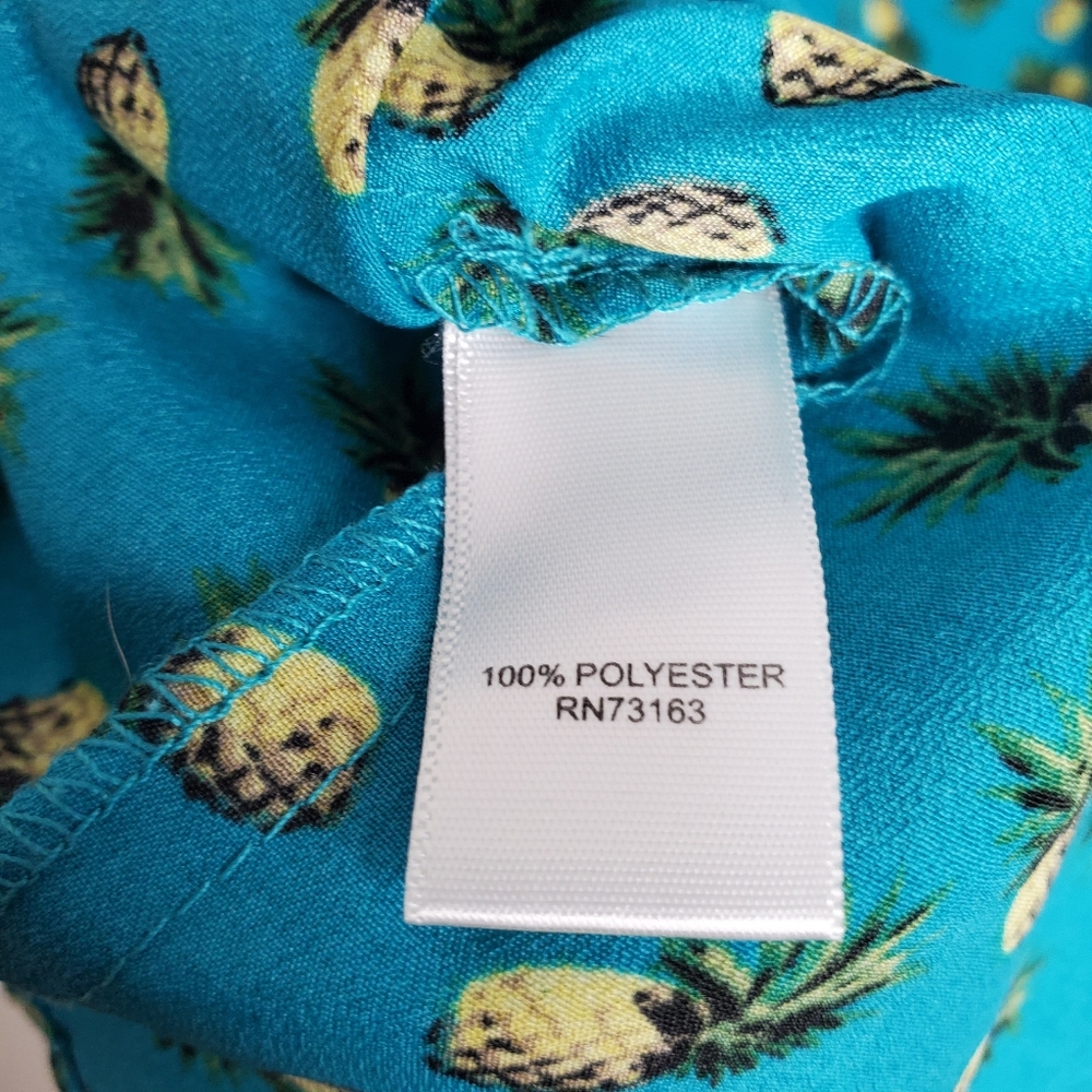 21?) Spense Pineapple Button-Up Midi Roll Up Slee… - image 7